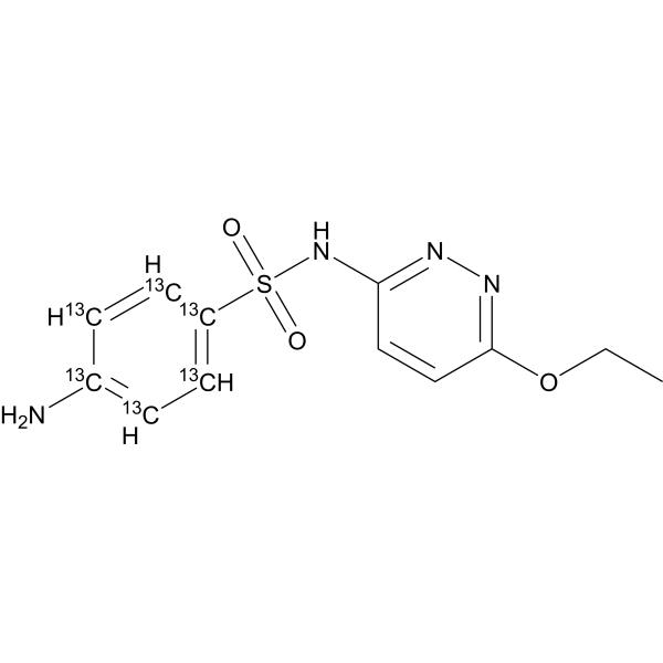 Sulfaethoxypyridazine-<sup>13</sup>C<sub>6</sub> Chemical Structure