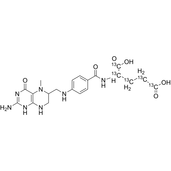 5-Methyltetrahydrofolic Acid-13C5 Chemical Structure