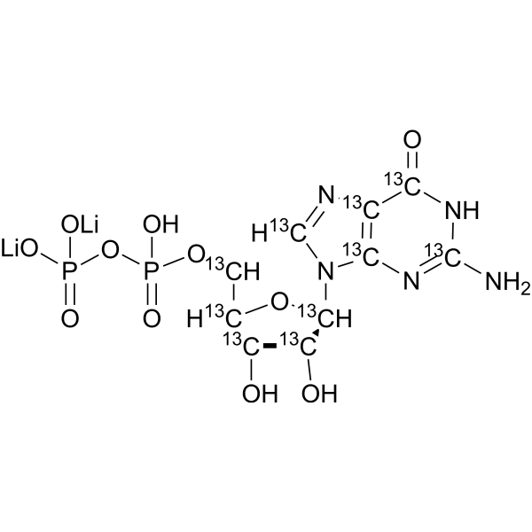 Guanosine <em>5</em>'-diphosphate-<em>13</em><em>C</em>10 dilithium