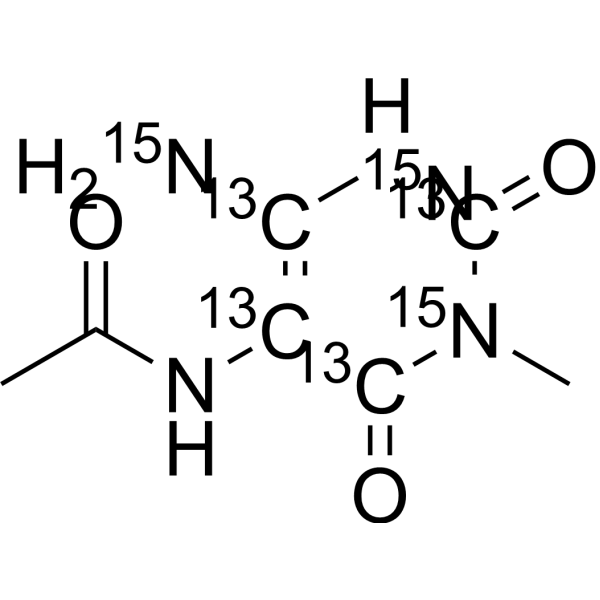 Acetylamino-6-amino-3-methyluracil-13C4,15N3 Chemical Structure