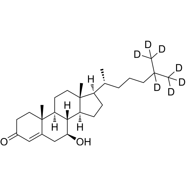7β-Hydroxy-4-cholesten-3-one-d<sub>7</sub> Chemical Structure