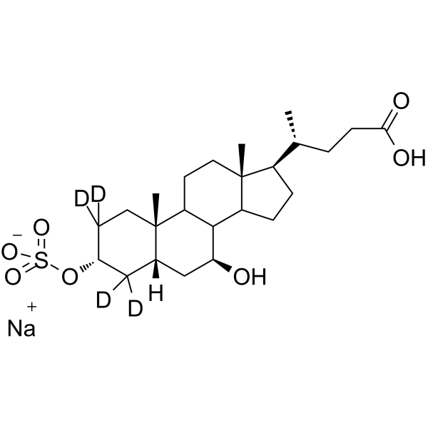 Ursodeoxycholic acid 3-sulfate sodium-d4 Chemical Structure