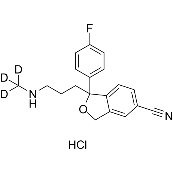 Desmethylcitalopram-d<sub>3</sub> hydrochloride Chemical Structure