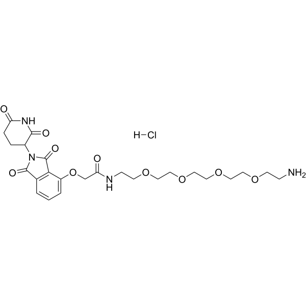 Thalidomide-O-amido-PEG<em>4</em>-<em>C</em>2-NH2 hydrochloride