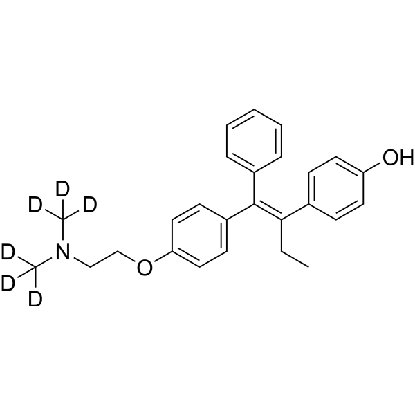 4'-Hydroxytamoxifen-d<sub>6</sub> (contains up to 10% E isomer) Chemical Structure