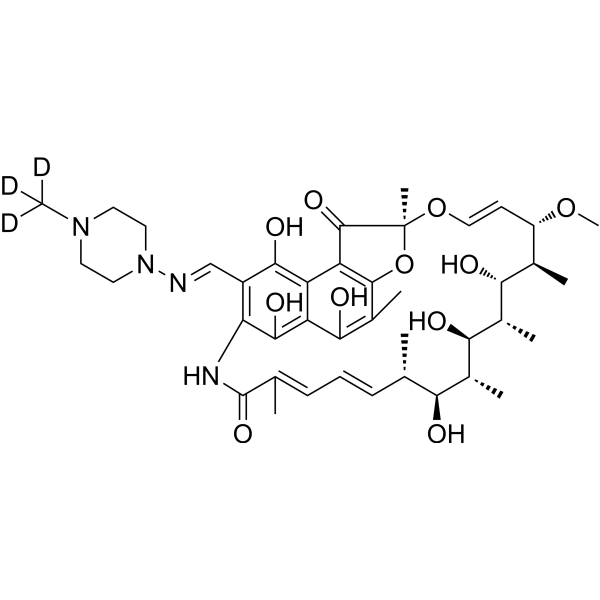 25-Desacetyl Rifampicin-d<sub>3</sub> Chemical Structure