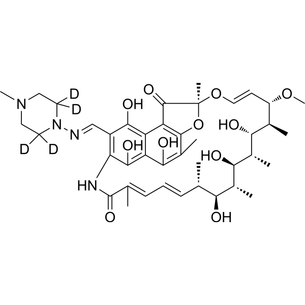 25-Desacetyl rifampicin-d<sub>4</sub> Chemical Structure