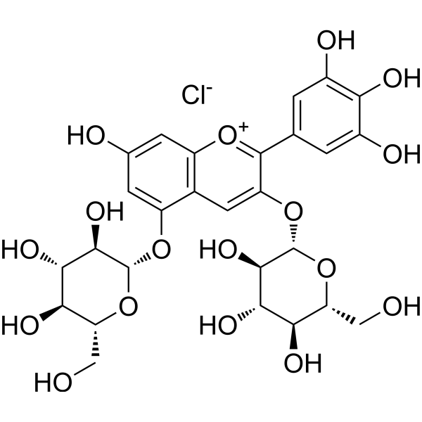 Delphinidin 3,5-diglucoside Chemical Structure