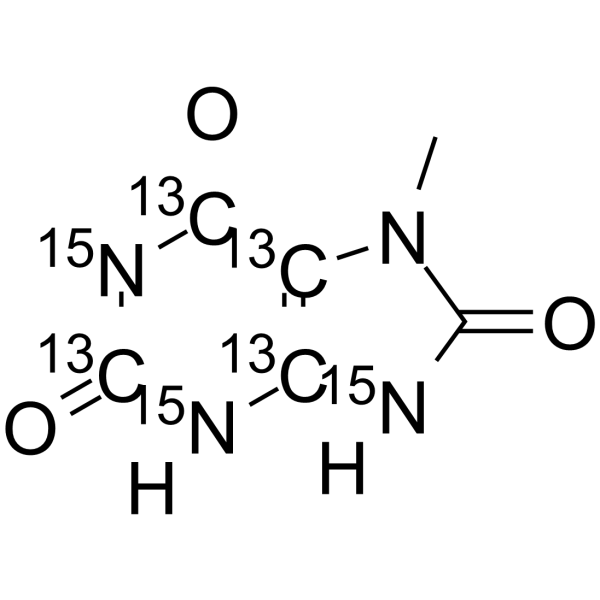 1,7-Dimethyluric acid-13C4,15N3 Chemical Structure