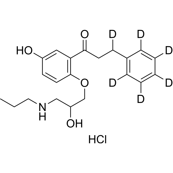 5-Hydroxy Propafenone-d<sub>6</sub> hydrochloride Chemical Structure