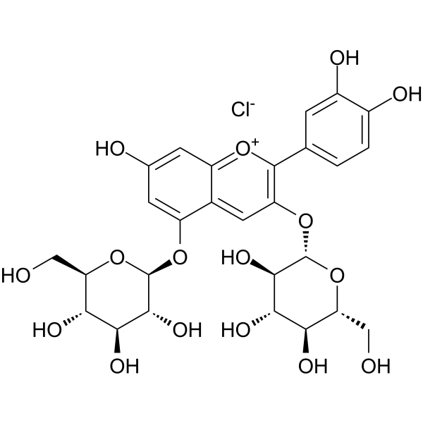 Cyanidin 3,5-diglucoside chloride Chemical Structure