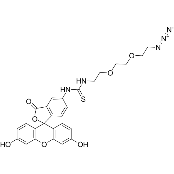 Fluorescein-thiourea-PEG2-azide Chemical Structure
