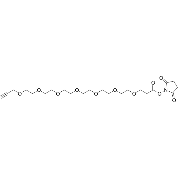 Propargyl-PEG7-NHS ester Chemical Structure