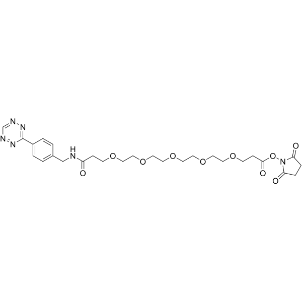 Tetrazine-Ph-PEG5-NHS ester Chemical Structure