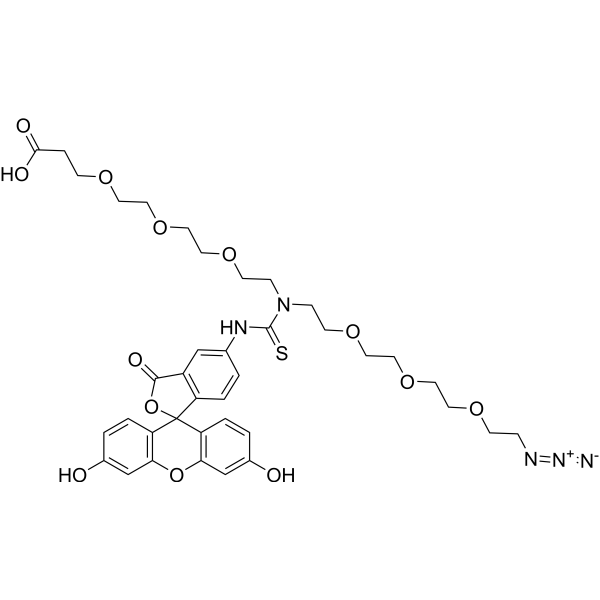 N-(Azido-PEG3)-N-Fluorescein-PEG3-acid Chemical Structure
