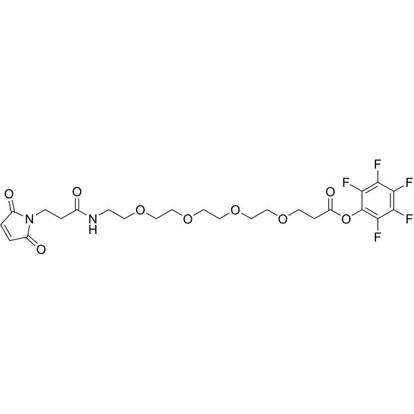Mal-NH-PEG4-CH2CH2COOPFP ester Chemical Structure