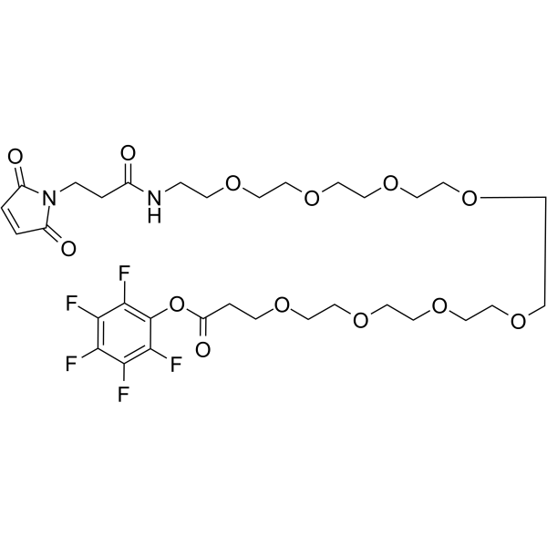 Mal-NH-PEG8-CH2CH2COOPFP ester Chemical Structure