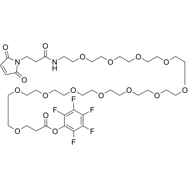 Mal-NH-PEG12-CH2CH2COOPFP ester Chemical Structure