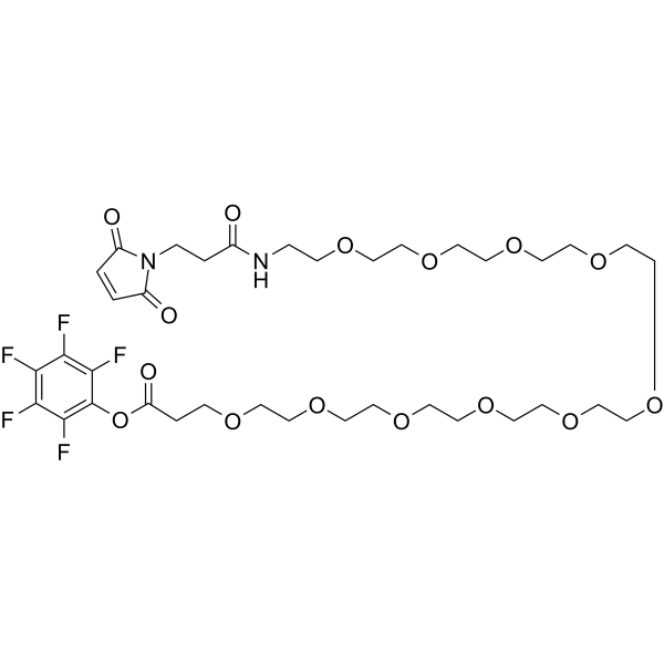 Mal-NH-PEG10-CH2CH2COOPFP ester Chemical Structure