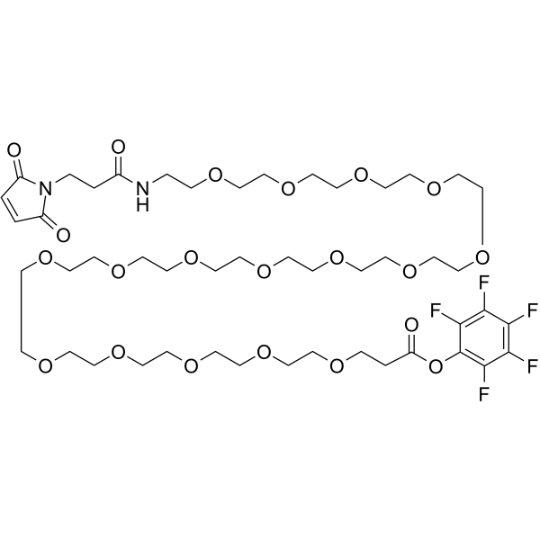 Mal-NH-PEG16-CH2CH2COOPFP ester Chemical Structure