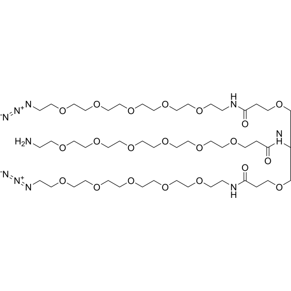 Amino-PEG6-amido-bis-PEG<em>5</em>-N3