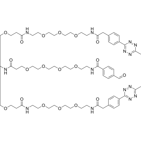 Ald-Ph-PEG4-bis-PEG3-methyltetrazine Chemical Structure