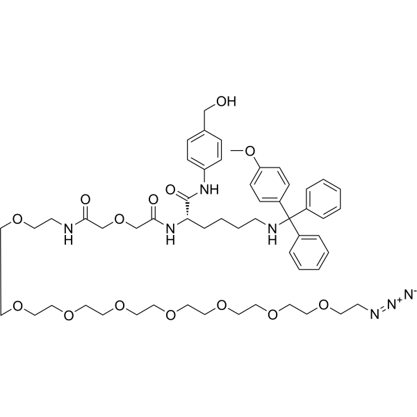 Lys(MMT)-PAB-oxydiacetamide-PEG8-N3 Chemical Structure