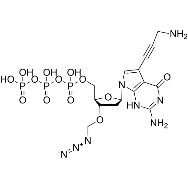 7-Deaza-7-propargylamino-3'-azidomethyl-dGTP Chemical Structure