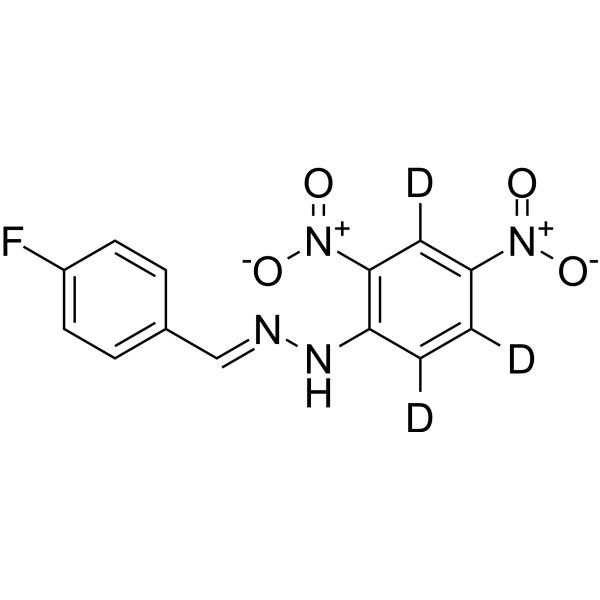 4-Fluorobenzaldehyde 2,4-dinitrophenylhydrazone-d<sub>3</sub> Chemical Structure