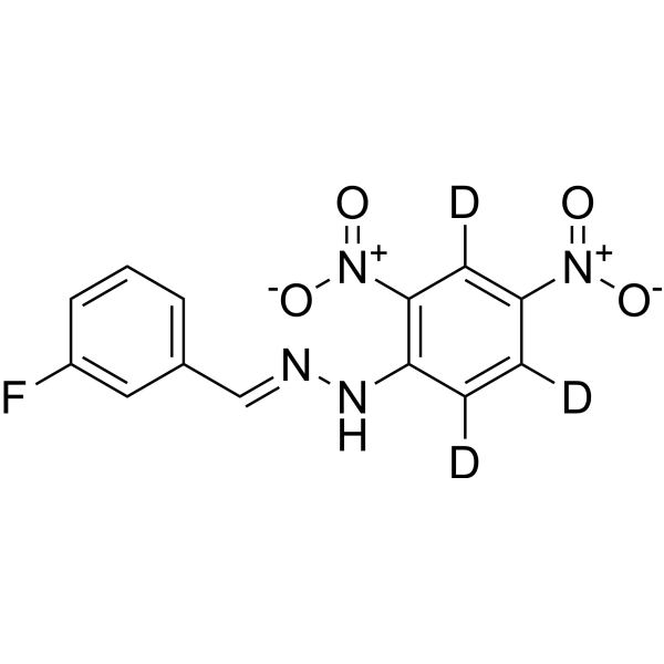 3-Fluorobenzaldehyde 2,4-dinitrophenylhydrazone-d<sub>3</sub> Chemical Structure