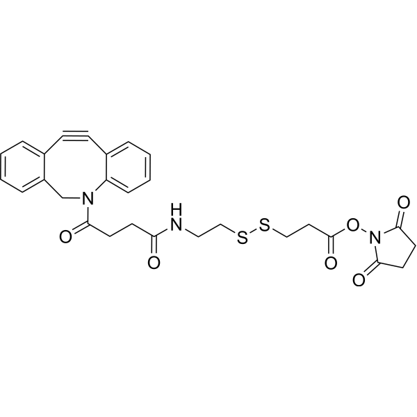 DBCO-CONH-S-S-NHS ester Chemical Structure
