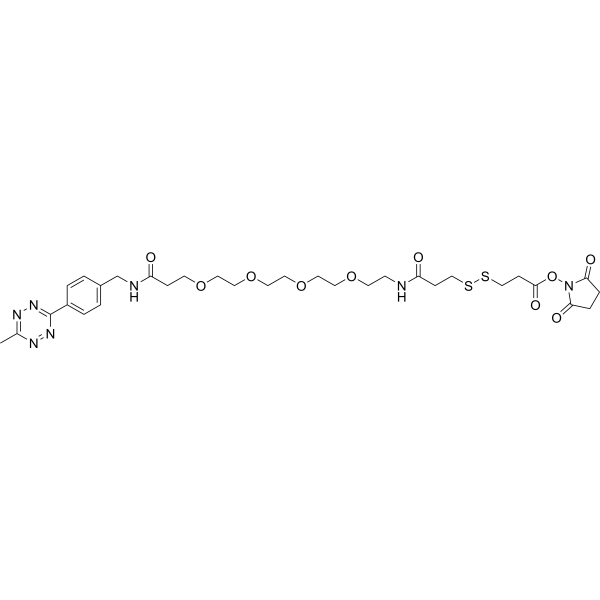 Methyltetrazine-PEG4-SS-NHS ester Chemical Structure
