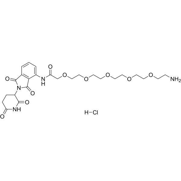 <em>Pomalidomide-amino</em>-PEG5-NH2 hydrochloride