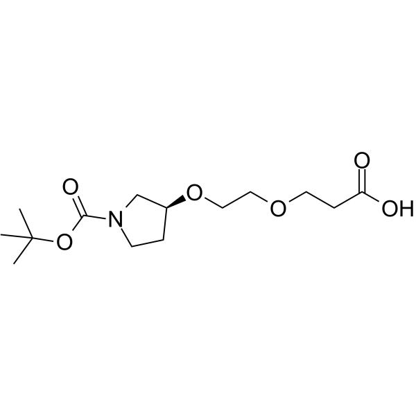 Boc-Pyrrolidine-PEG2-COOH Chemical Structure