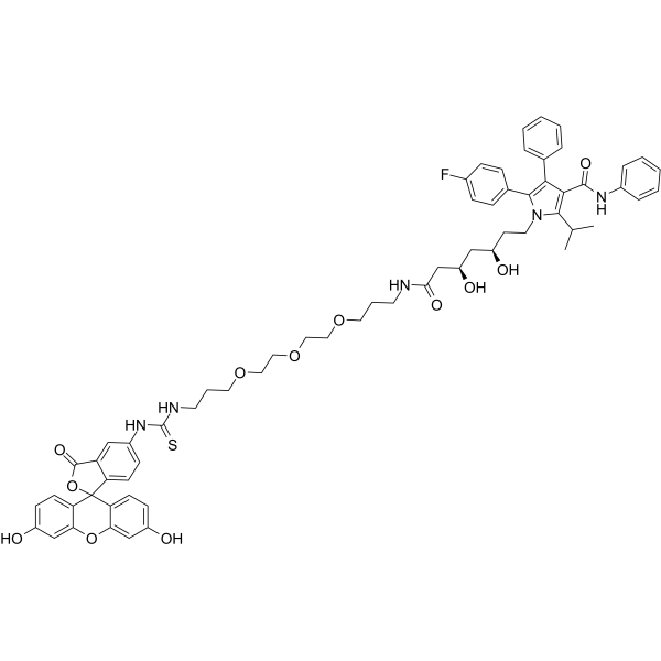 Atrovastatin-PEG3-FITC Chemical Structure