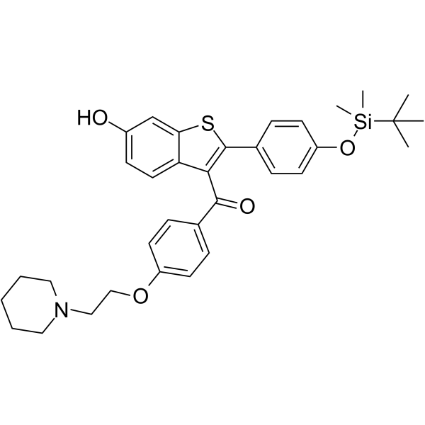 4'-tert-Butyldimethylsilyl-6-hydroxy Raloxifene Chemical Structure
