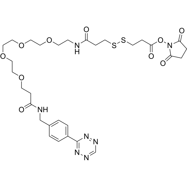 Tetrazine-PEG4-SS-NHS Chemical Structure