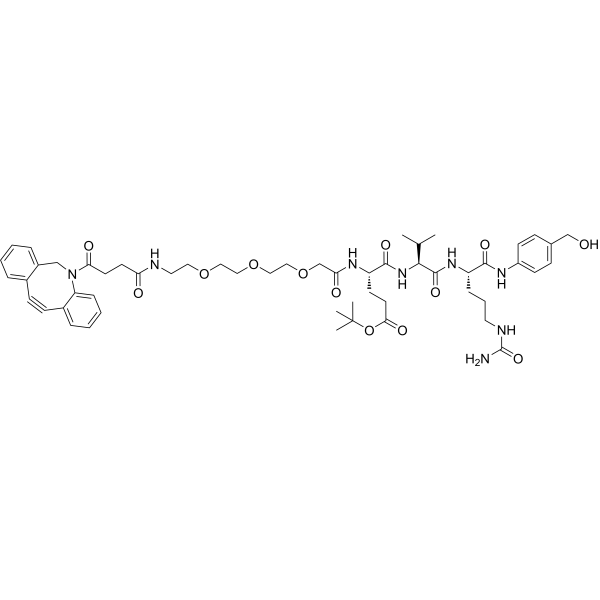 DBCO-PEG3 acetic-EVCit-PAB Chemical Structure