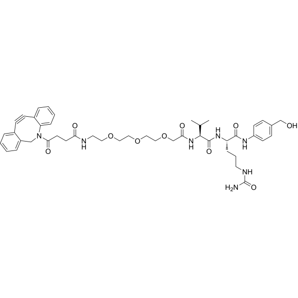 DBCO-PEG4-acetic-Val-Cit-PAB Chemical Structure