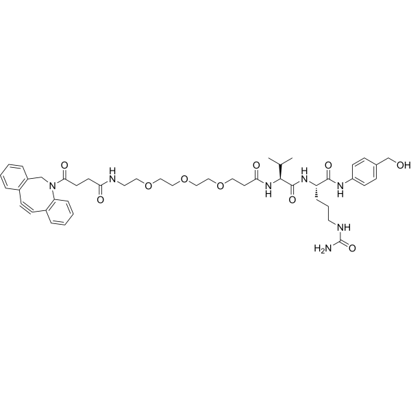 DBCO-PEG4-Propionic-Val-Cit-PAB Chemical Structure