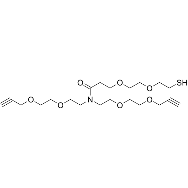 N,N-Bis(PEG<em>2</em>-alkyne)-N-amido-PEG<em>2</em>-thiol