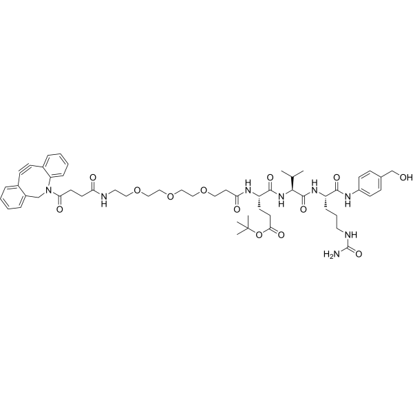 DBCO-PEG3-propionic EVCit-PAB Chemical Structure
