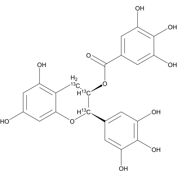 (+/-)-Epigallocatechin Gallate-13C3 Chemical Structure
