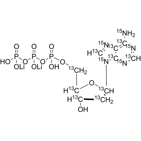 2'-Deoxyadenosine-<em>5</em>'-triphosphate-13C10,15N<em>5</em> dilithium