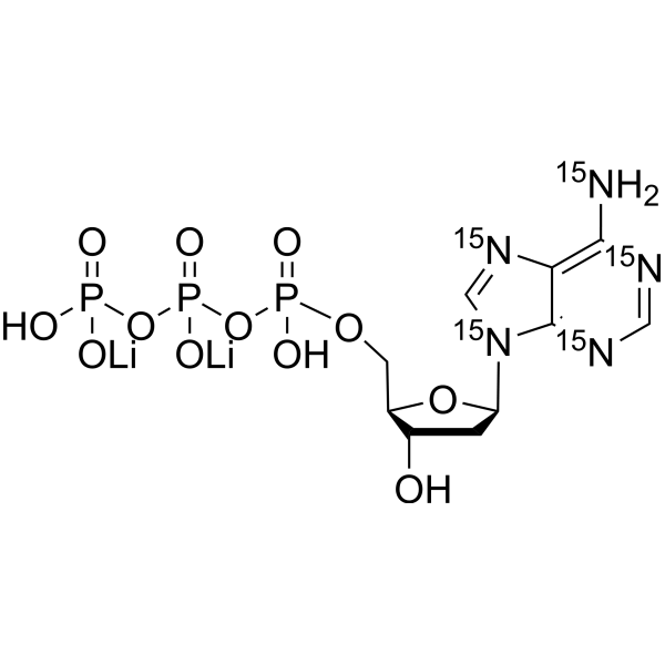 2'-Deoxyadenosine-5'-triphosphate-<em>15</em>N5 dilithium