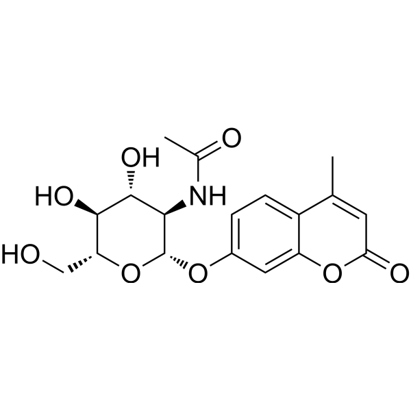 4-Methylumbelliferyl-2-acetamido-2-deoxy-β-D-Glucopyranoside Chemical Structure