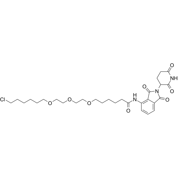 Pomalidomide-amido-<em>C</em>5-PEG<em>2</em>-<em>C</em><em>6</em>-chlorine