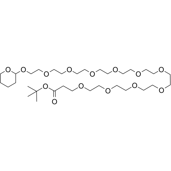 THP-PEG10-C2-Boc Chemical Structure
