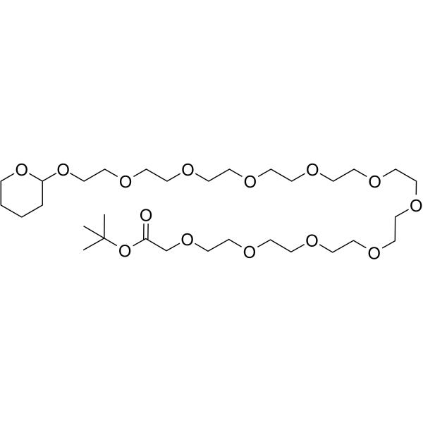 THP-PEG10-Boc Chemical Structure