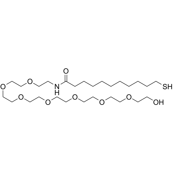 Thiol-C10-amide-PEG8 Chemical Structure